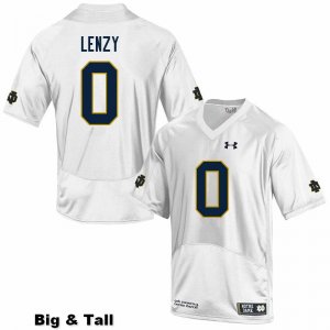 Notre Dame Fighting Irish Men's Braden Lenzy #0 White Under Armour Authentic Stitched Big & Tall College NCAA Football Jersey XPC3599OX